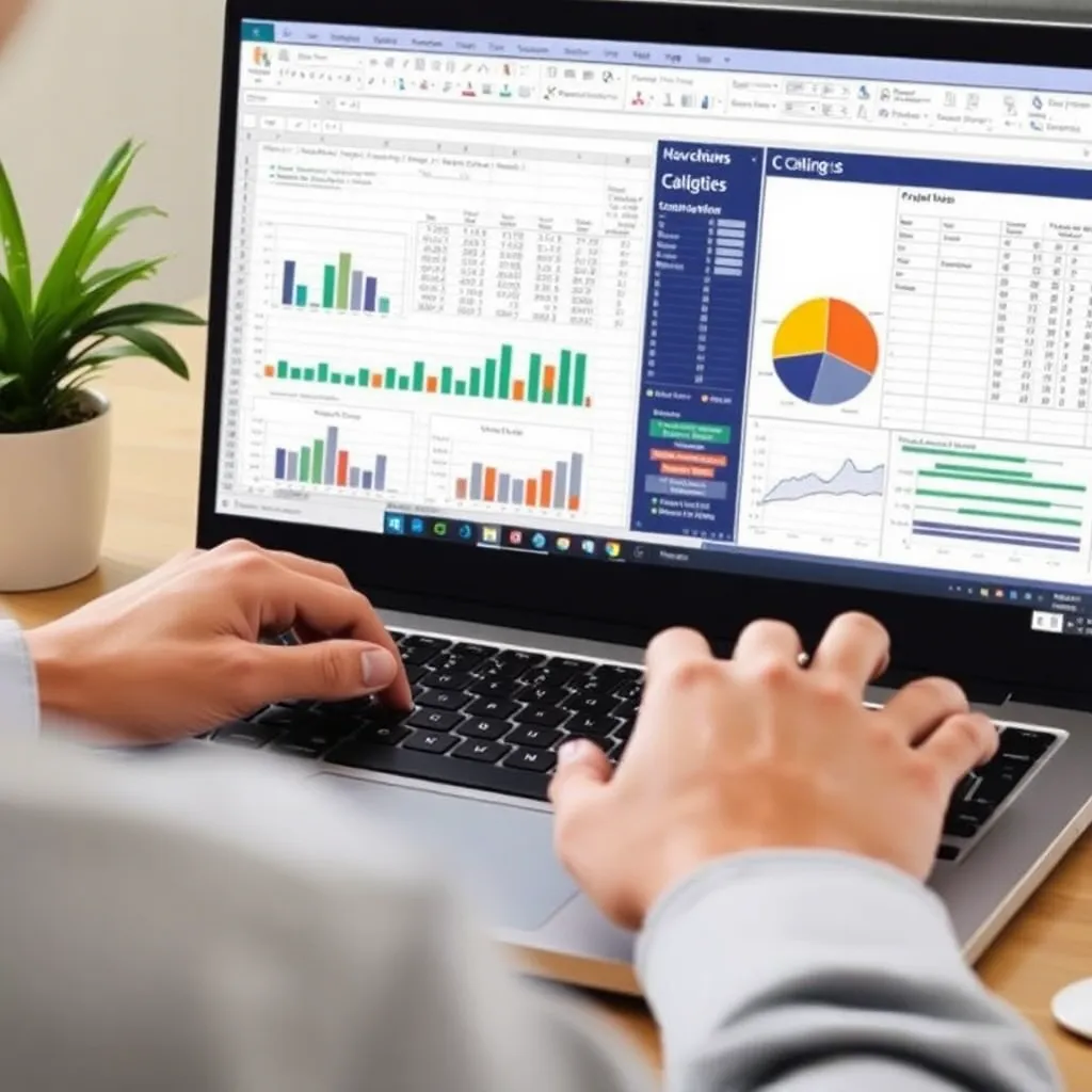 Professional die data analyseert in Excel met grafieken en tabellen