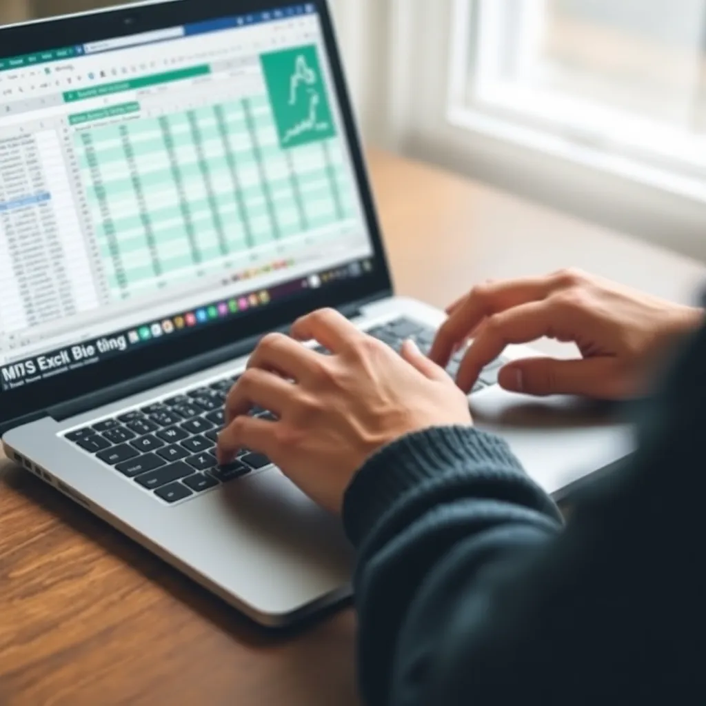 Persoon die online Excel cursus volgt op laptop